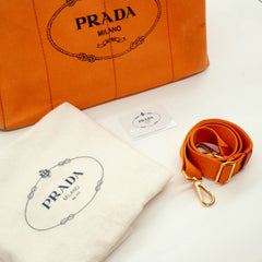 Prada Orange Canapa Canvas Large thumbnail 2
