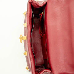 Valentino Garavani Roman Studded Small Burgundy Leather thumbnail 7