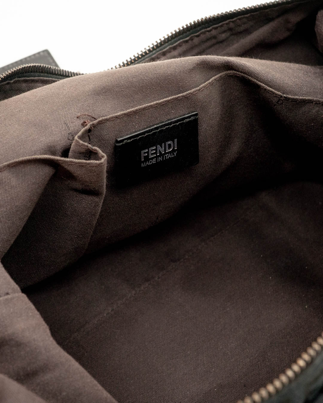Fendi Black Zucchino Canvas Forever Hobo Bag