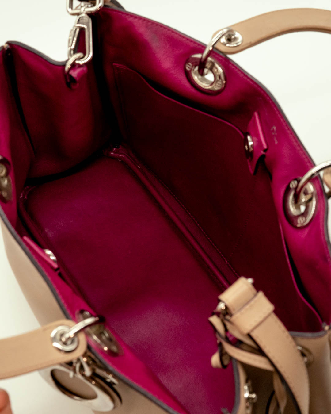 Christian Dior Beige Leather Diorissimo Tote Bag