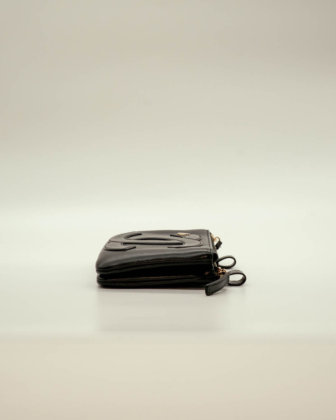Chanel Black Leather CC Mania Double Zip Waist Belt Bag