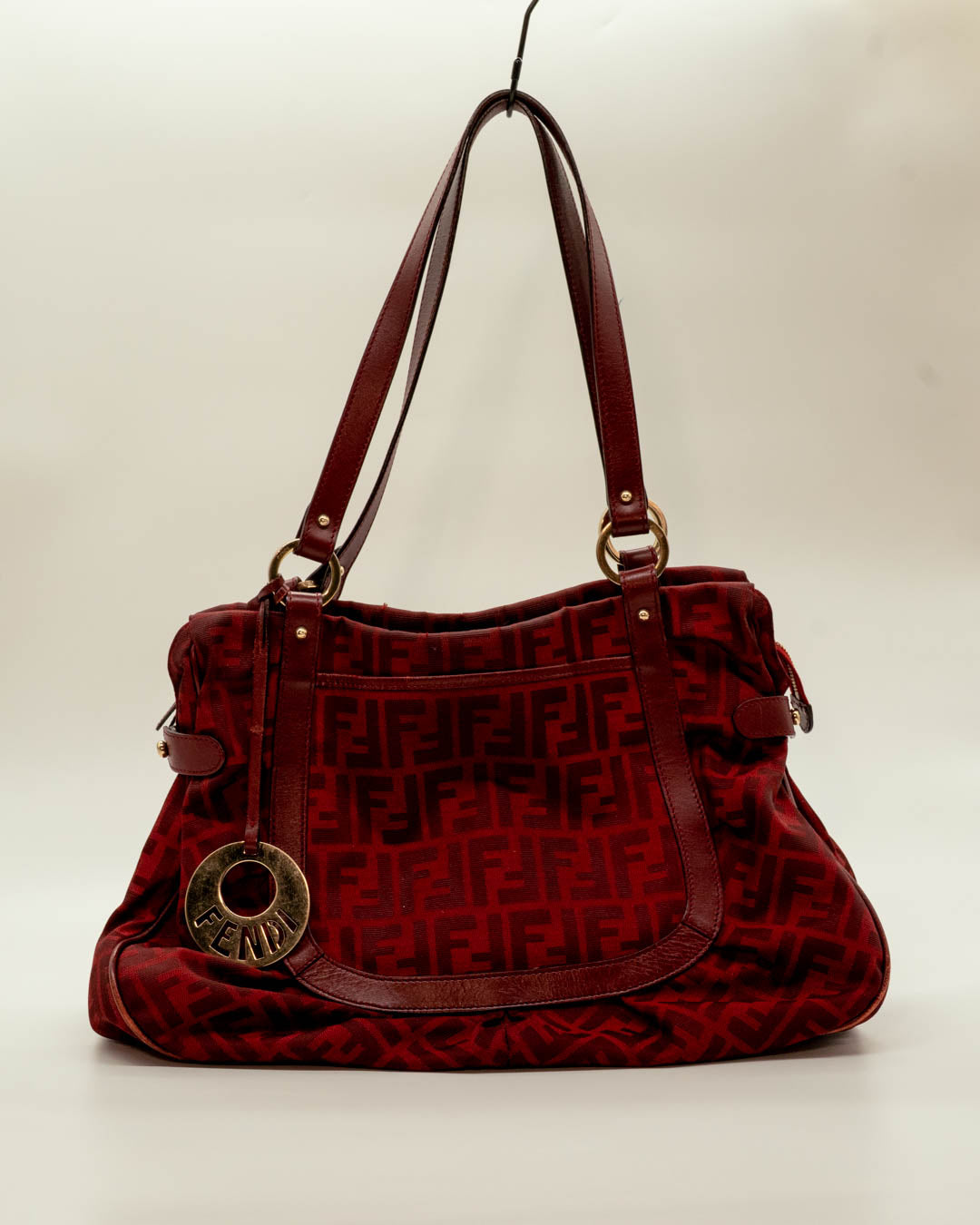 Fendi Red Zucca Large Shoulder Bag