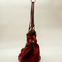Fendi Red Zucca Large Shoulder Bag thumbnail 3