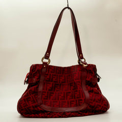 Fendi Red Zucca Large Shoulder Bag thumbnail 5