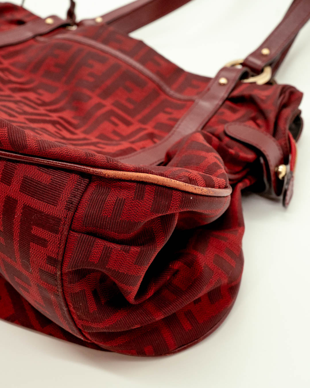 Fendi Red Zucca Large Shoulder Bag