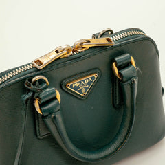 Prada Green Saffiano Leather Mini Promenade Satchel thumbnail 8