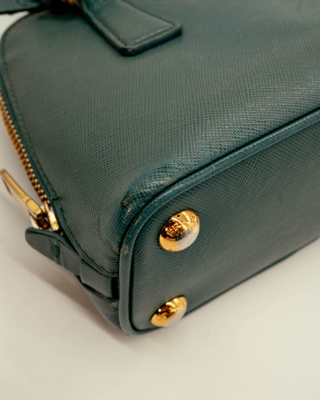 Prada Green Saffiano Leather Mini Promenade Satchel