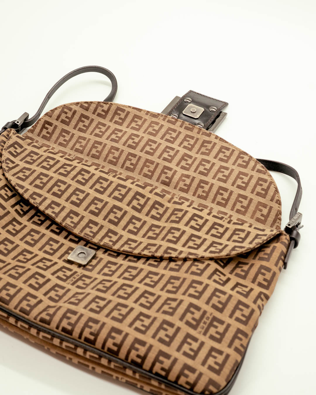 Fendi Zucchino Double Flap Baguette