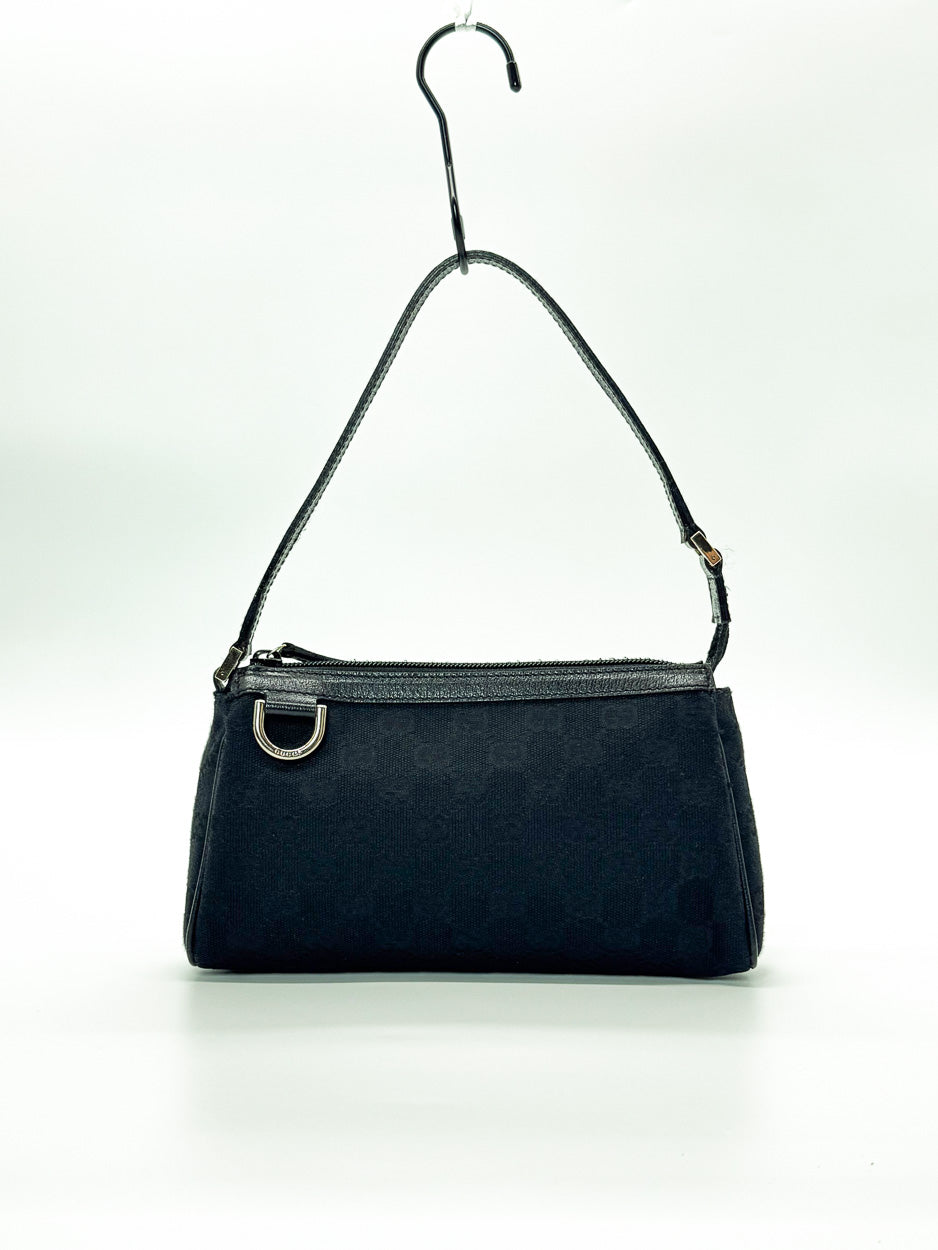 Gucci Black GG D Ring Abbey Pochette