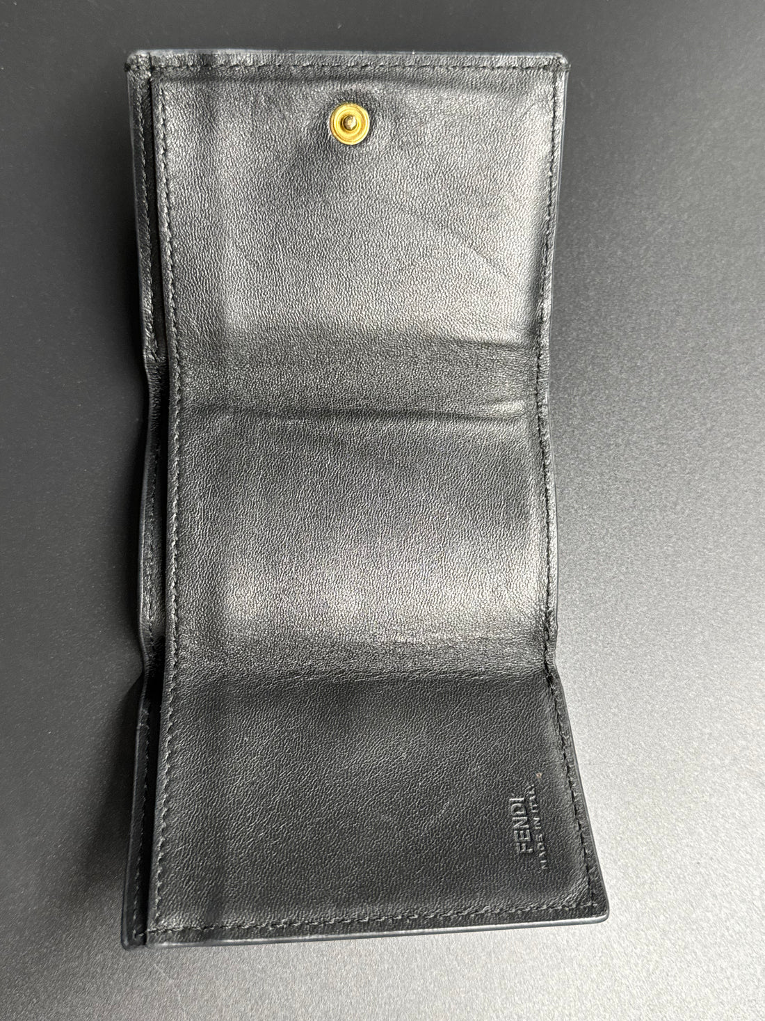 Fendi Black FF Embossed Compact Wallet