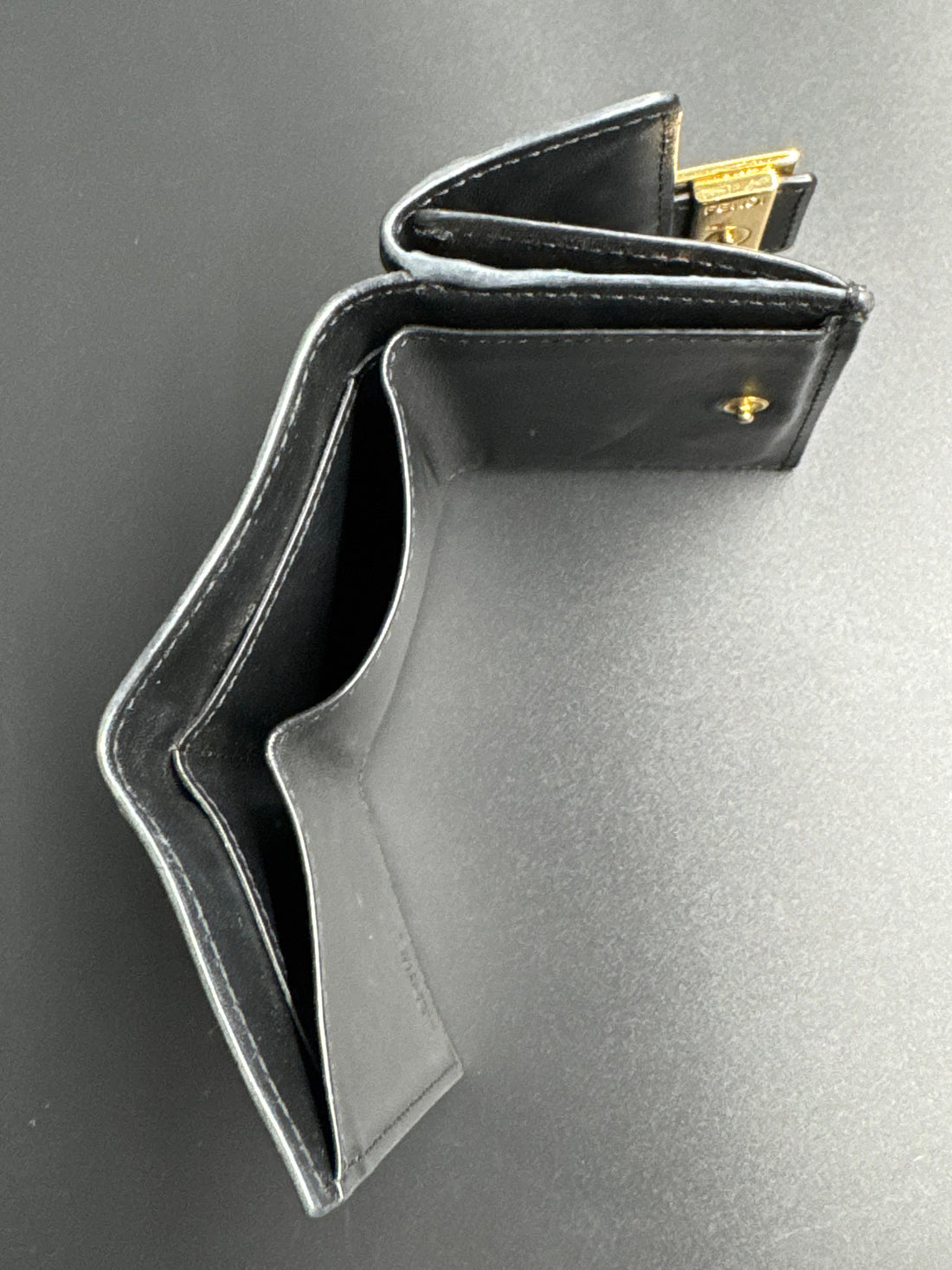 Fendi Black FF Embossed Compact Wallet