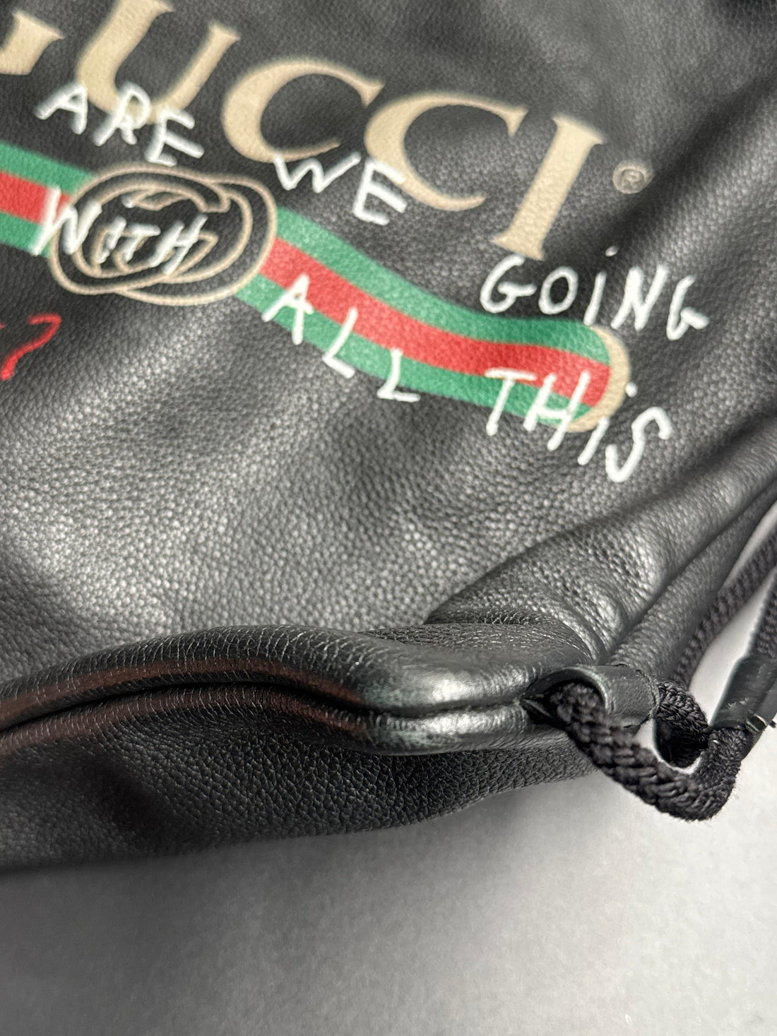 Gucci Capitan Logo Drawstring Backpack