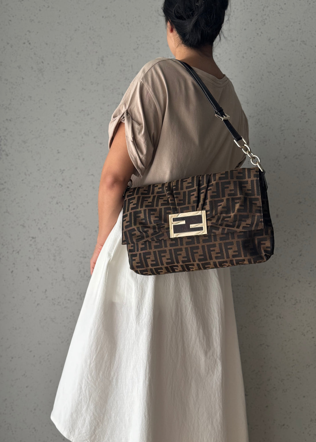 Fendi Zucca Mia Flap Large Bag