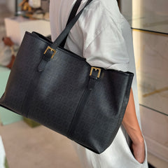 Fendi Black Zucchino Print Spalmati Shopper Tote thumbnail 1