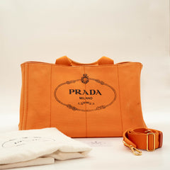 Prada Orange Canapa Canvas Large thumbnail 3