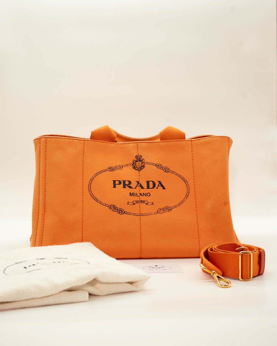Prada Orange Canapa Canvas Large