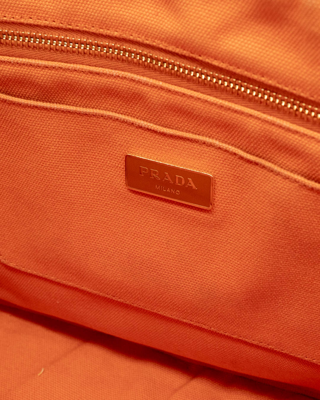 Prada Orange Canapa Canvas Large
