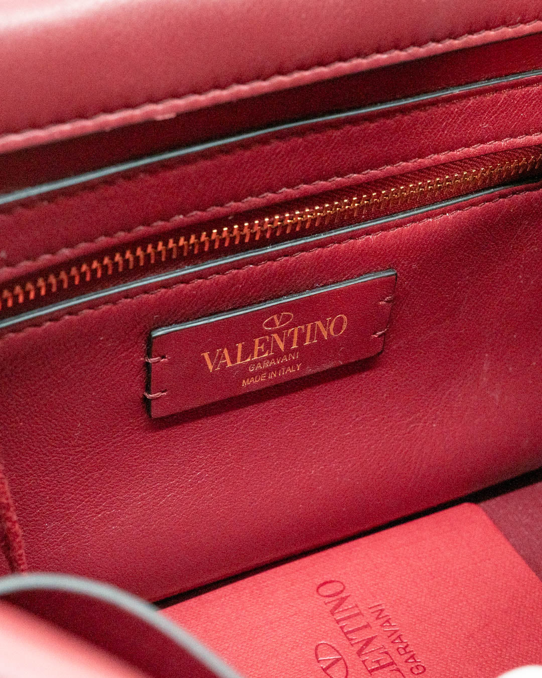 Valentino Garavani Roman Studded Small Burgundy Leather