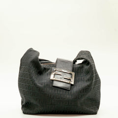 Fendi Black Zucchino Canvas Forever Hobo Bag thumbnail 1