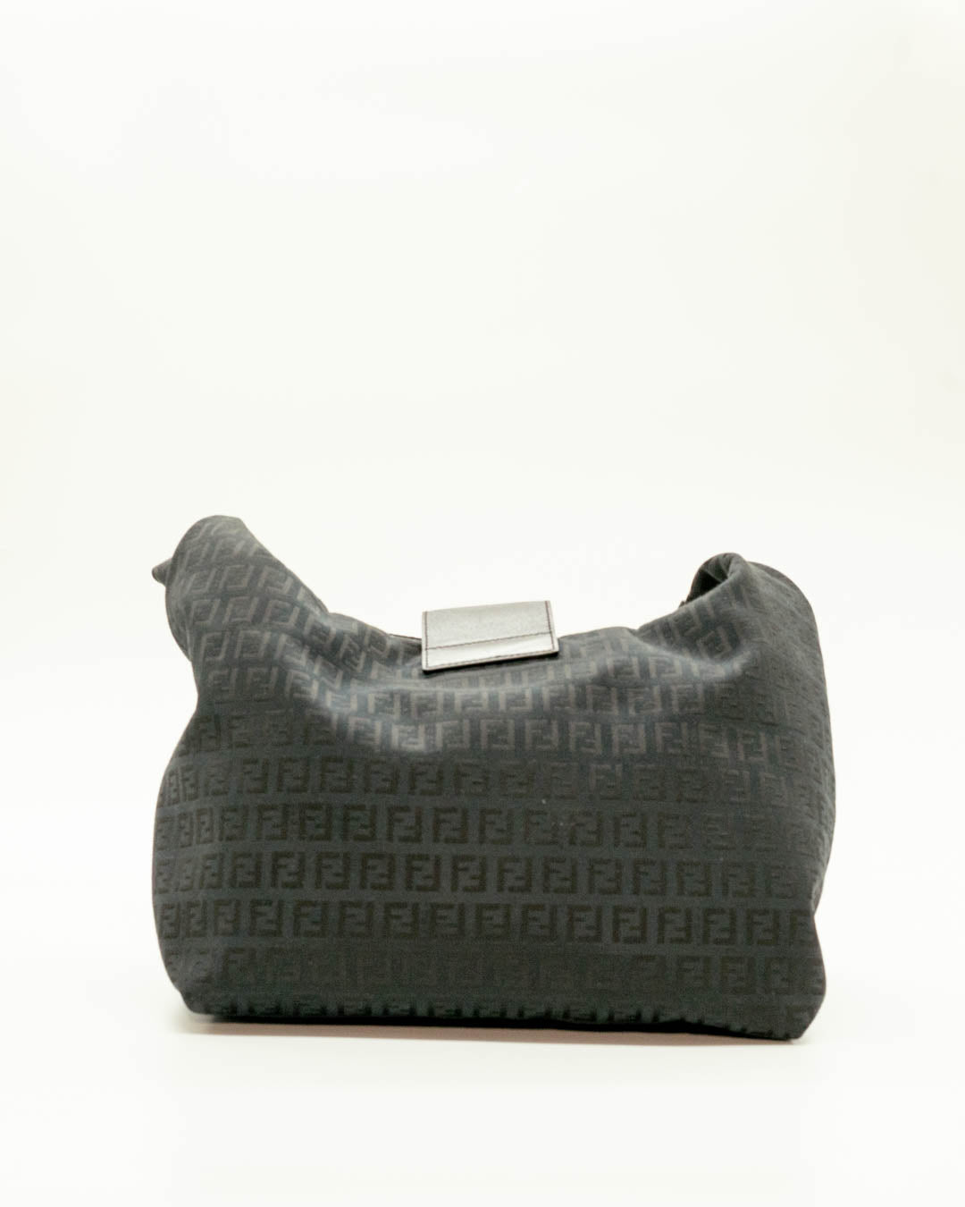 Fendi Black Zucchino Canvas Forever Hobo Bag
