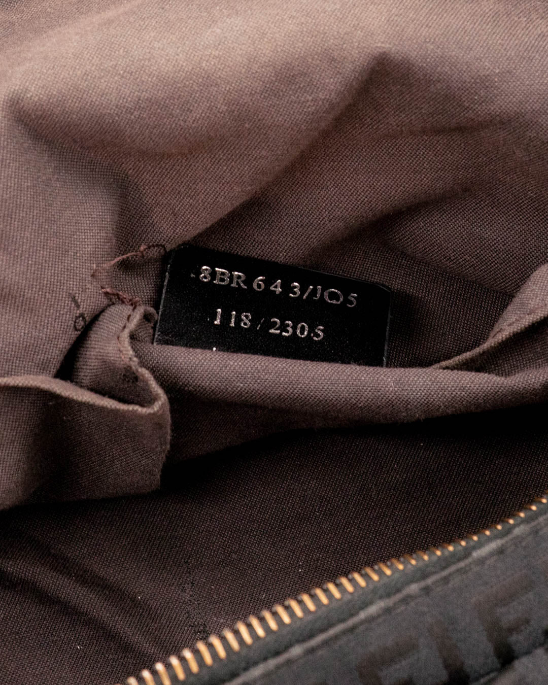 Fendi Black Zucchino Canvas Forever Hobo Bag