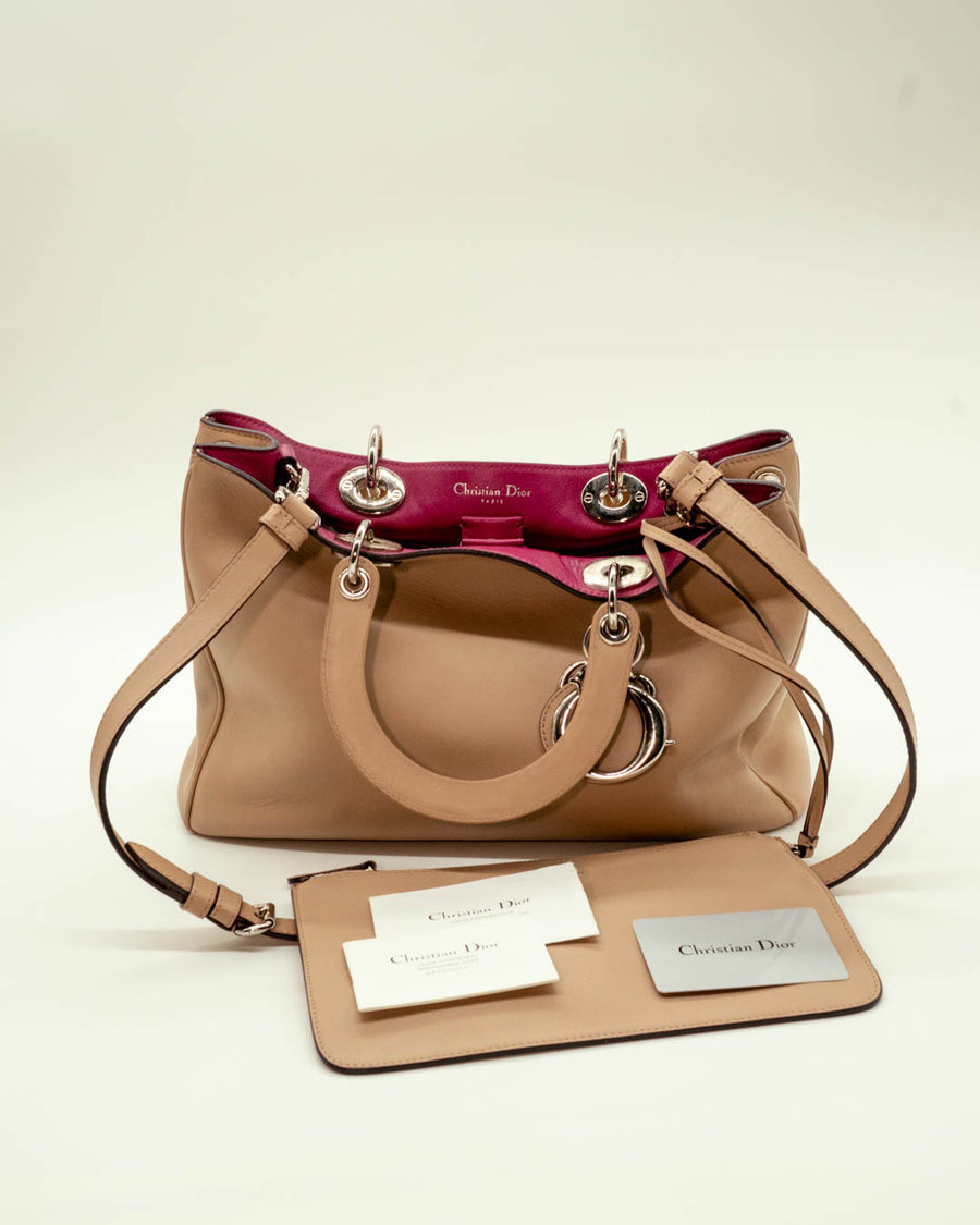 Christian Dior Beige Leather Diorissimo Tote Bag