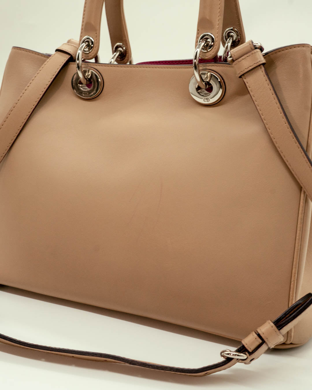 Christian Dior Beige Leather Diorissimo Tote Bag