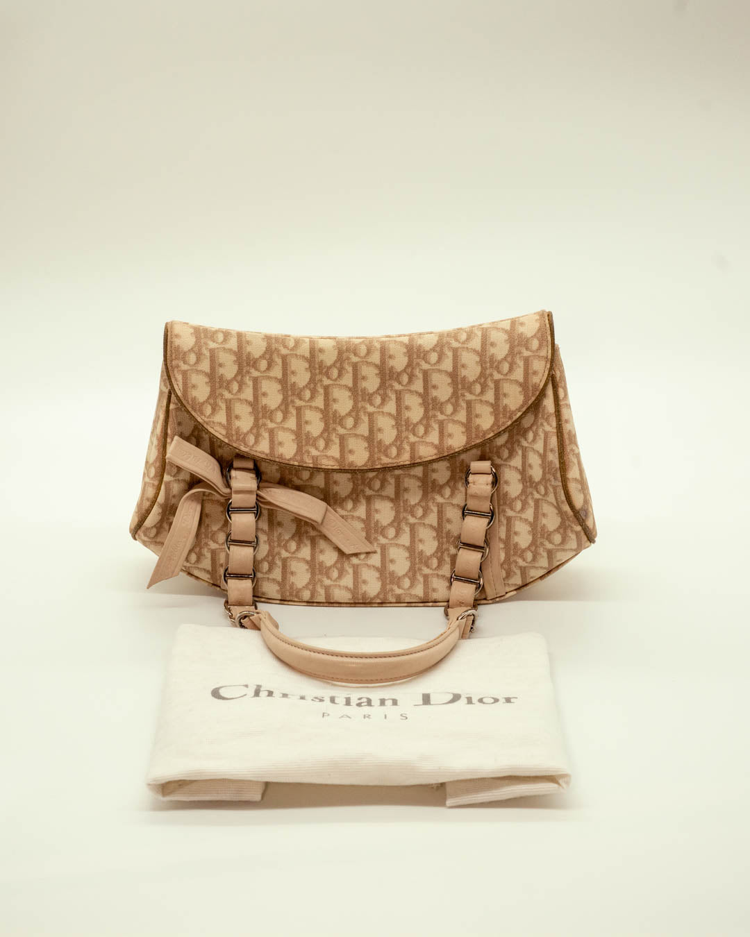 Dior Romantique Coated Canvas Chain Trotter Flap Bag