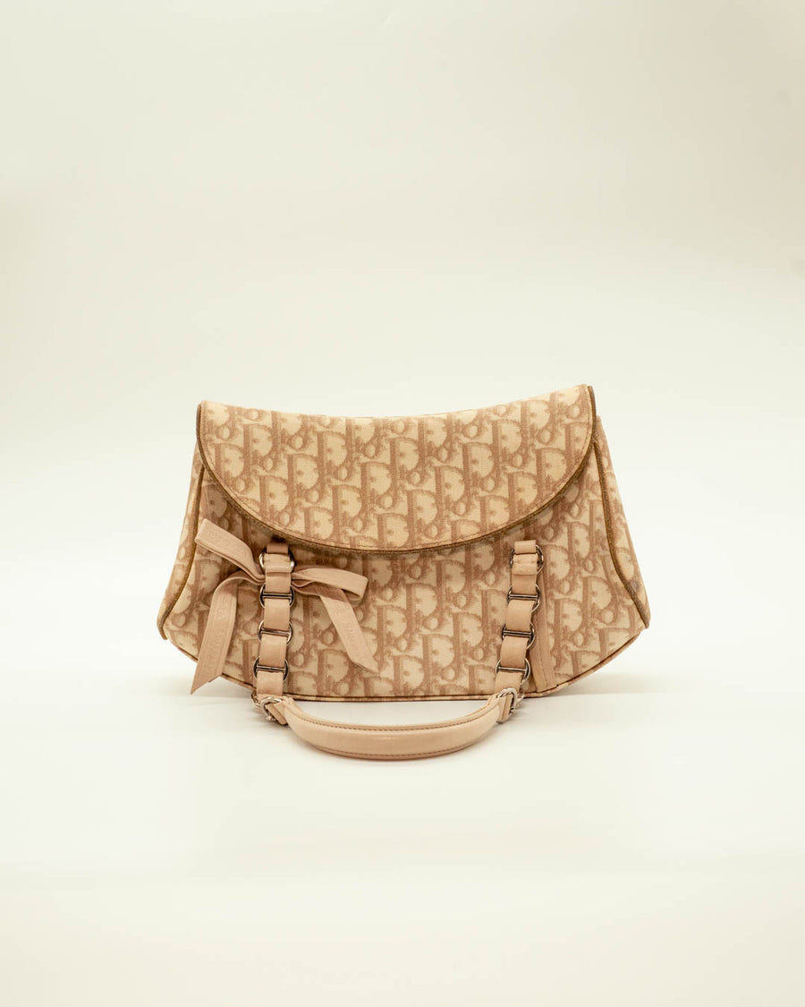 Dior Romantique Coated Canvas Chain Trotter Flap Bag