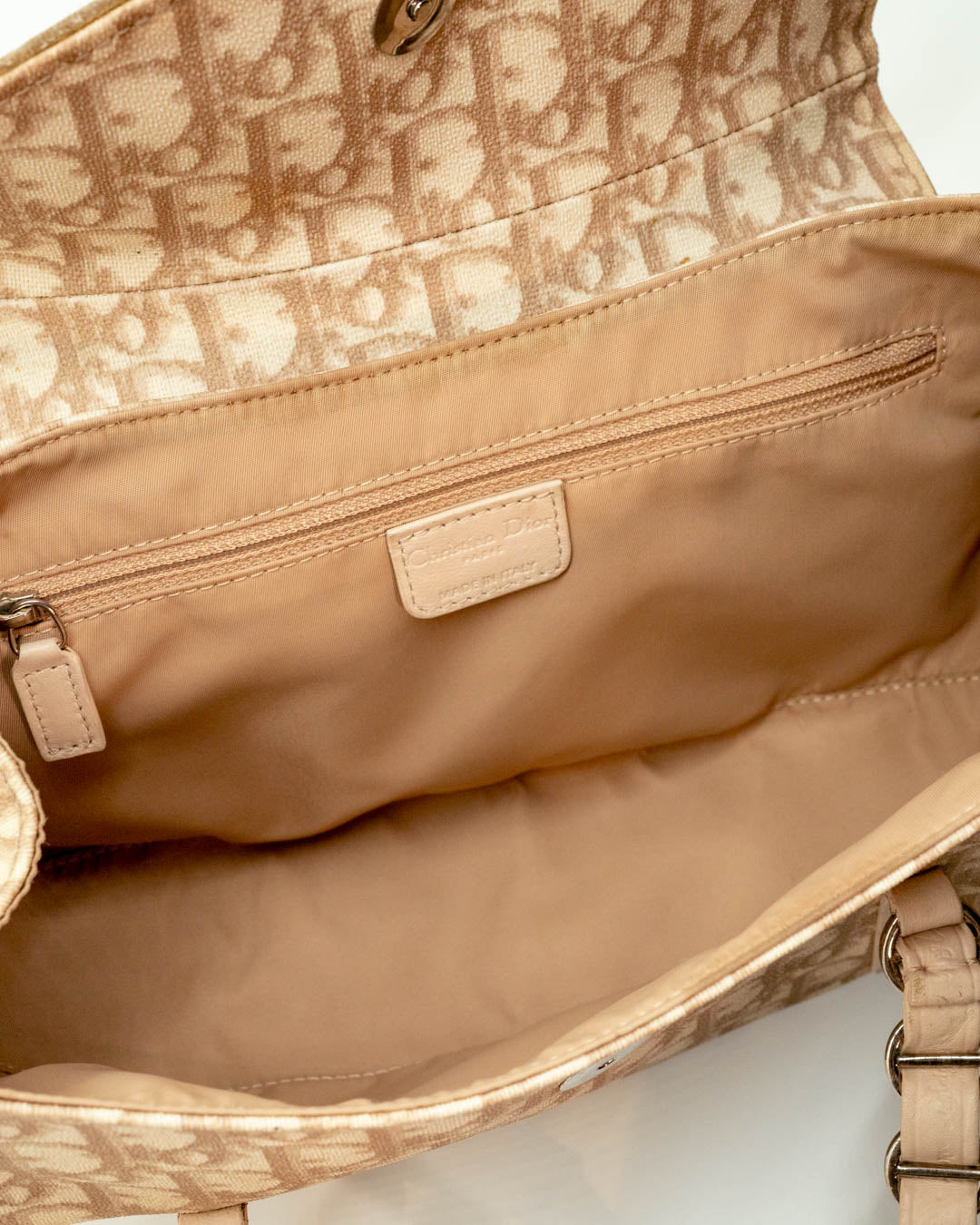 Dior Romantique Coated Canvas Chain Trotter Flap Bag