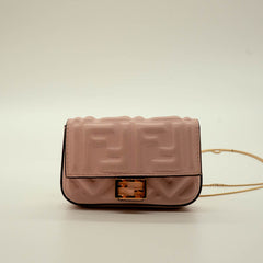 Fendi Nano Baguette Charm Pink FF thumbnail 1