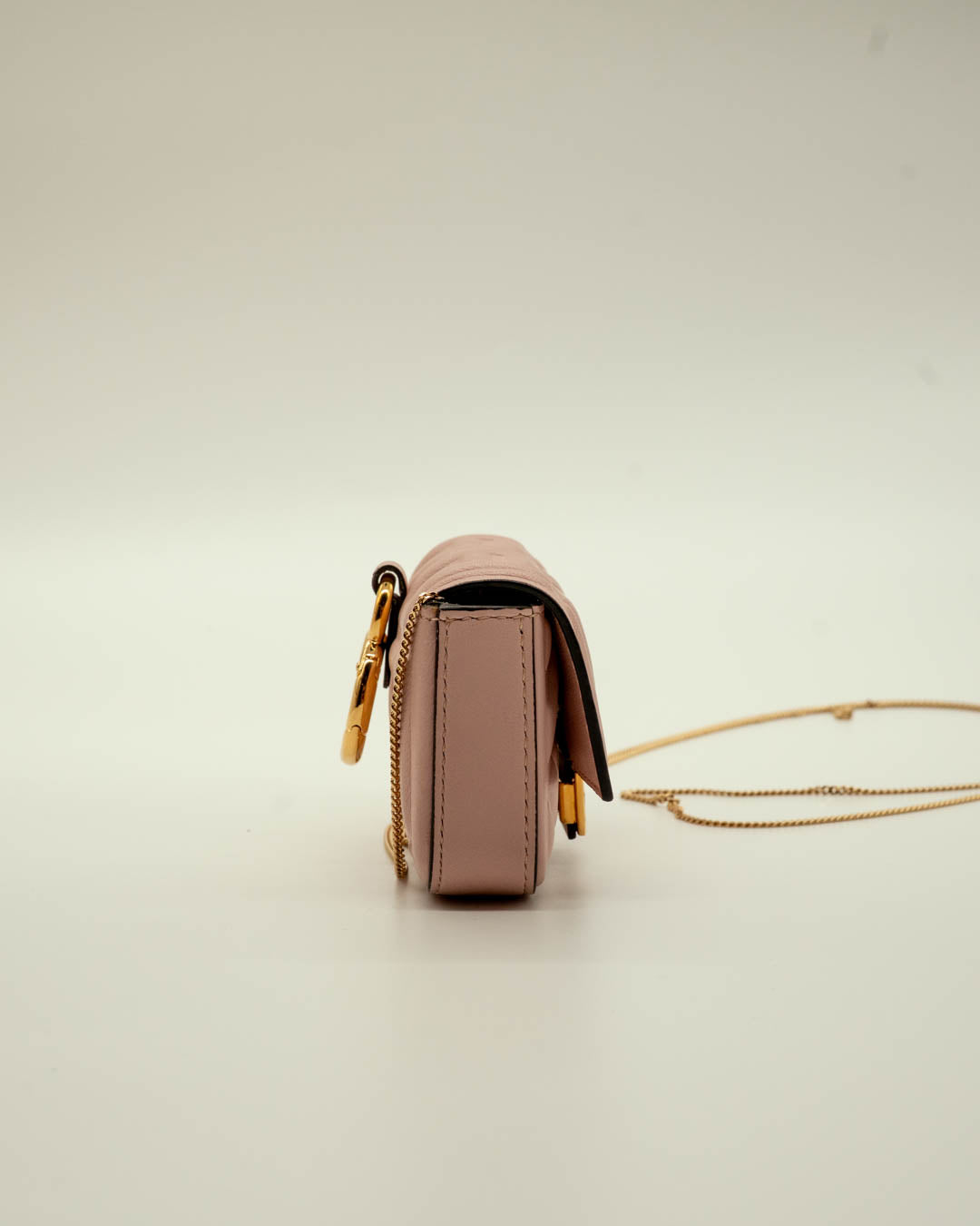 Fendi Nano Baguette Charm Pink FF