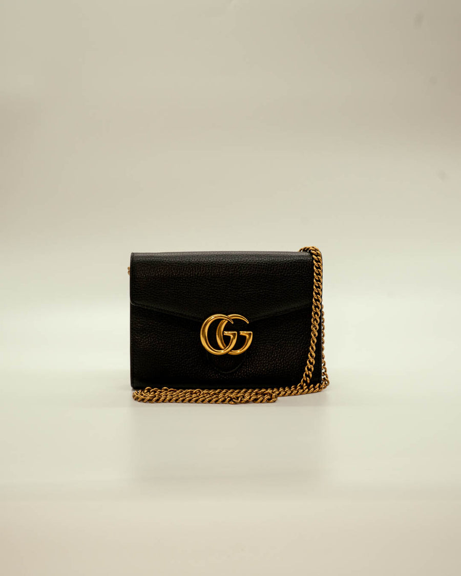 Gucci Marmont GG Leather Wallet on Chain