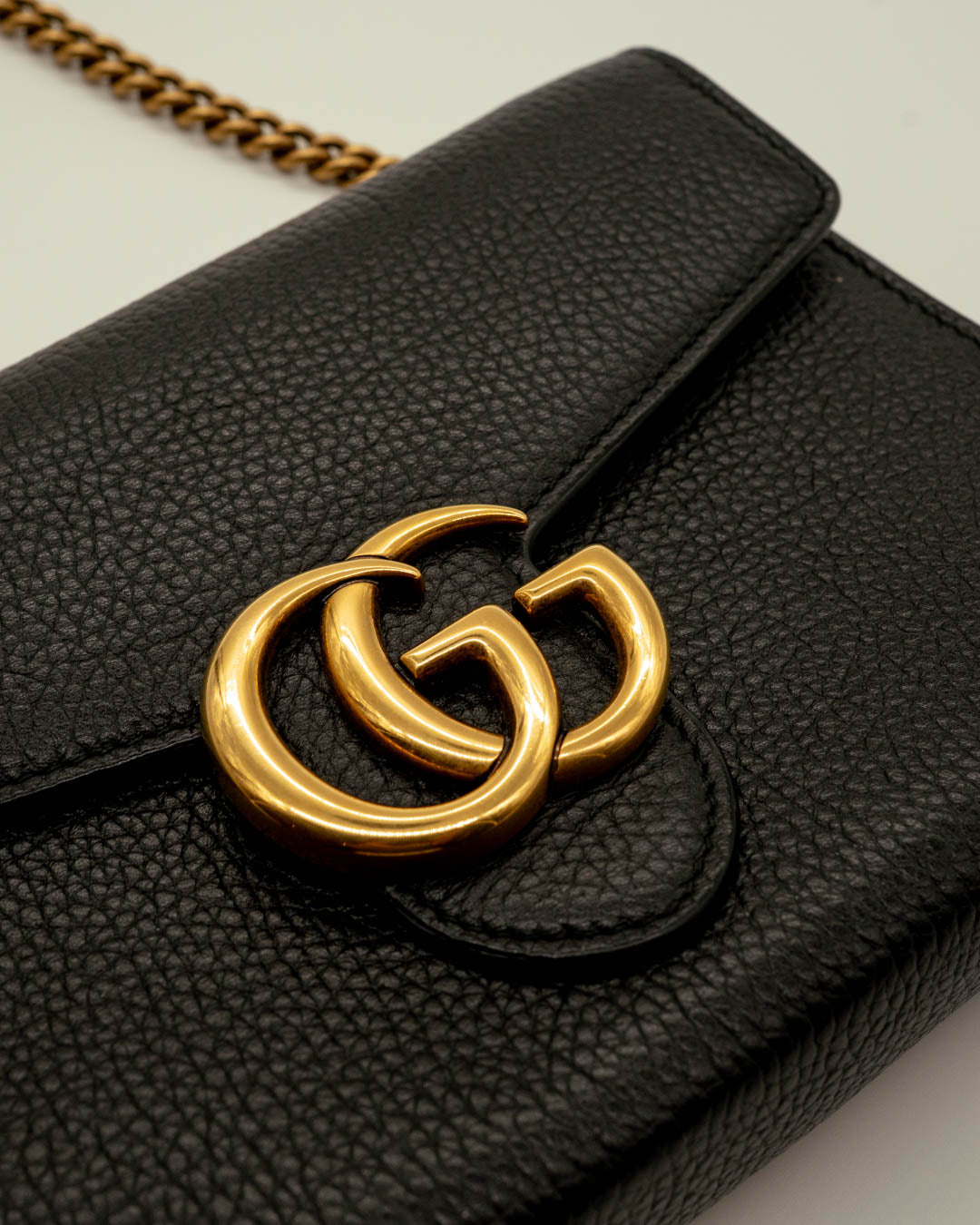 Gucci Marmont GG Leather Wallet on Chain