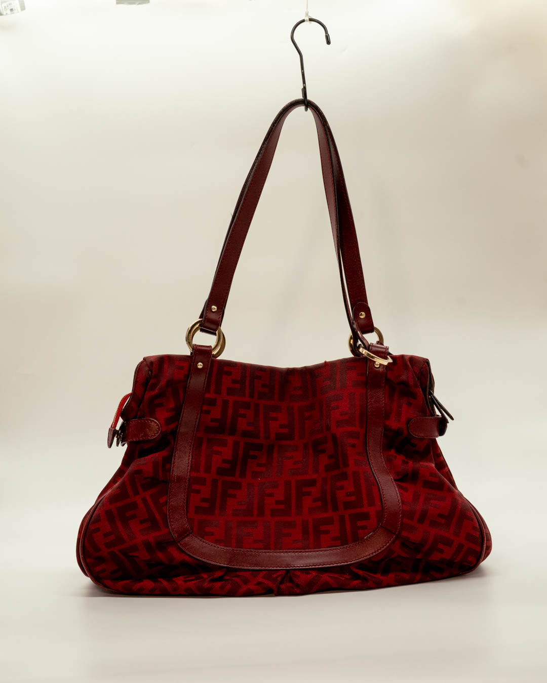 Fendi Red Zucca Large Shoulder Bag