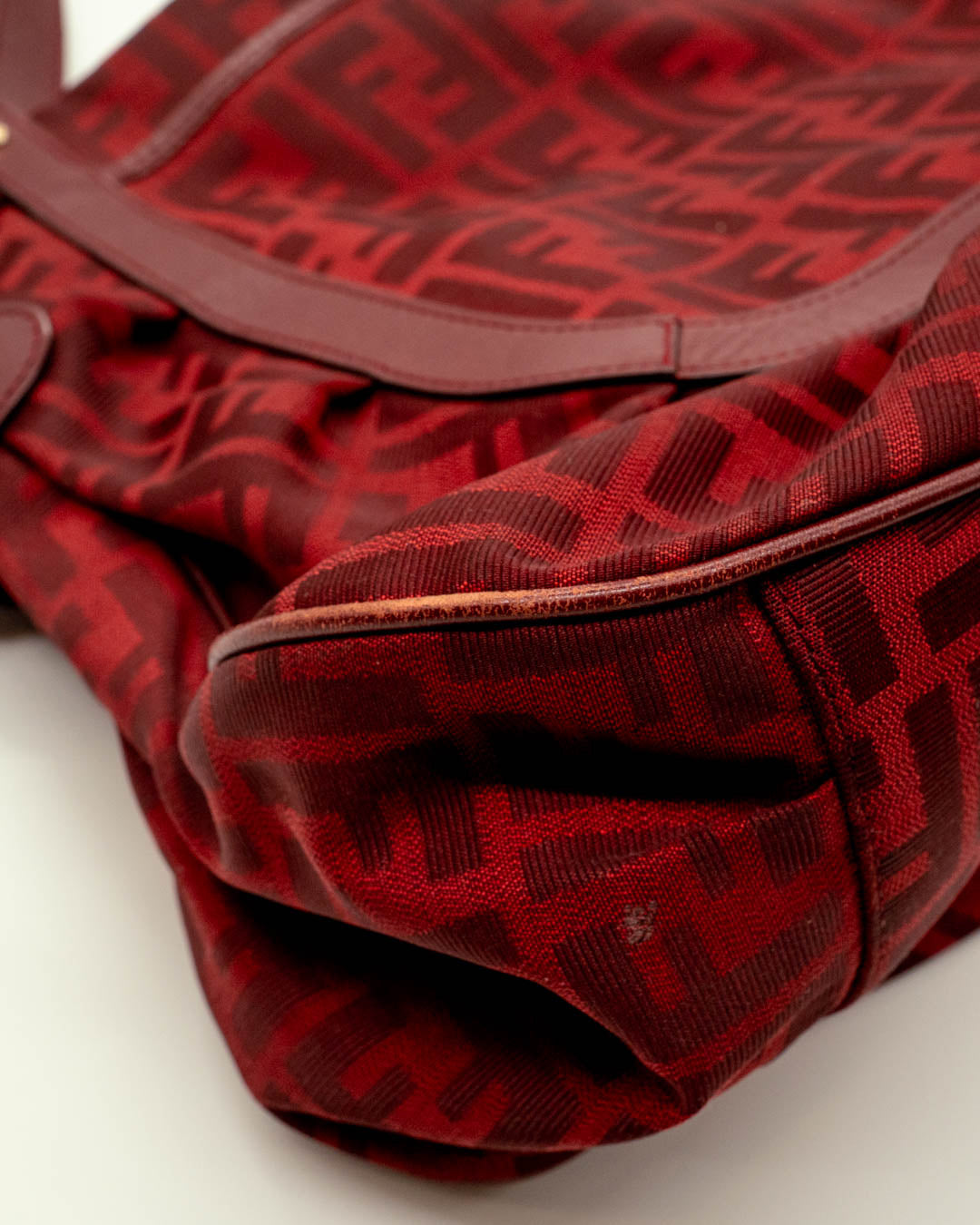 Fendi Red Zucca Large Shoulder Bag