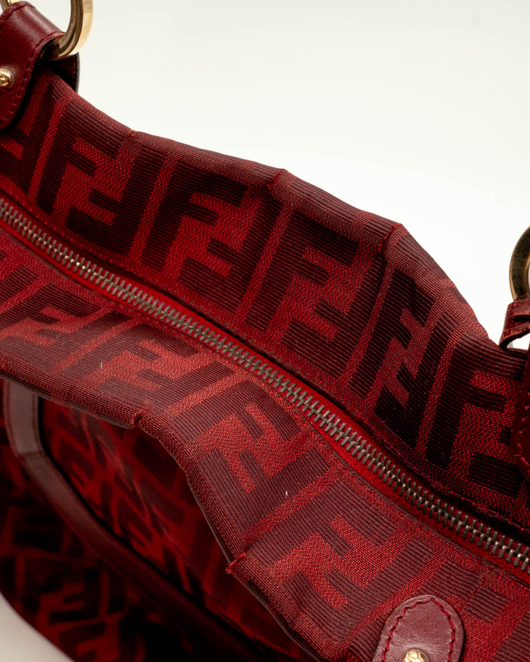 Fendi Red Zucca Large Shoulder Bag