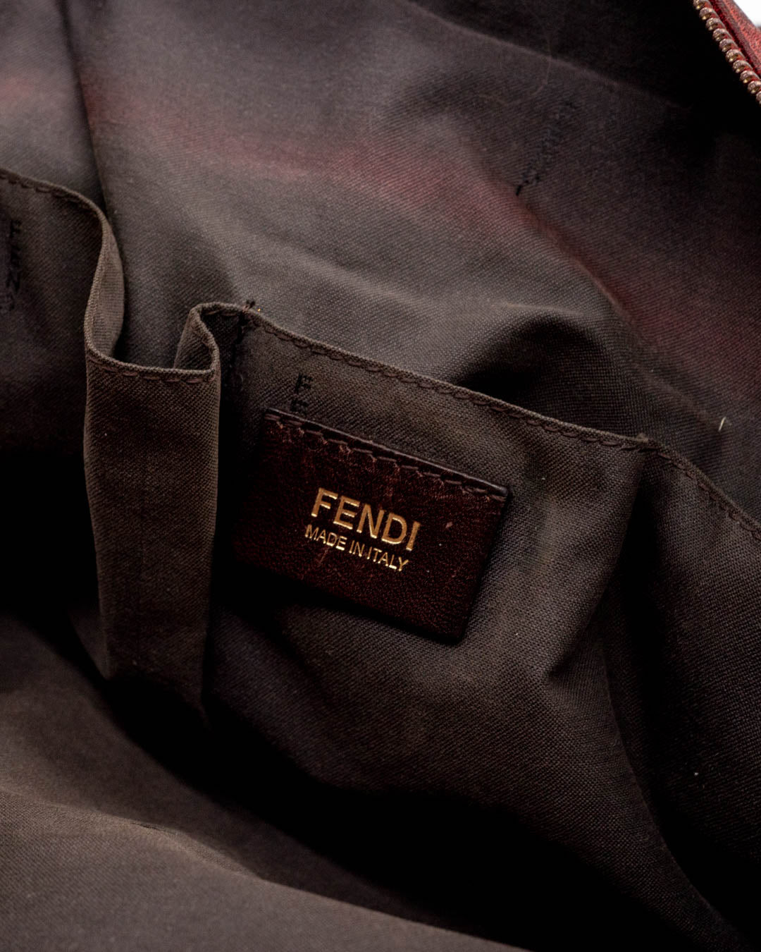 Fendi Red Zucca Large Shoulder Bag