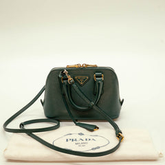 Prada Green Saffiano Leather Mini Promenade Satchel thumbnail 3