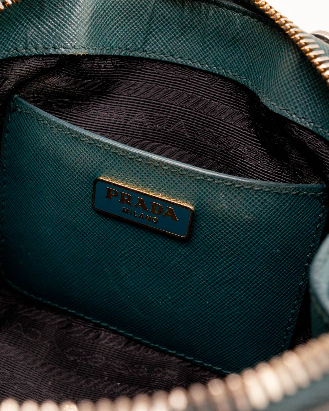 Prada Green Saffiano Leather Mini Promenade Satchel