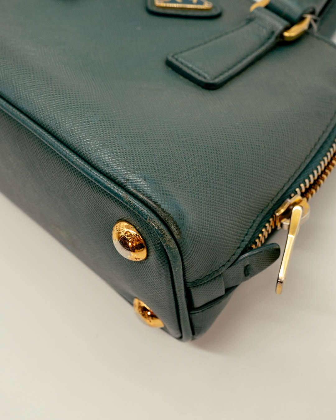Prada Green Saffiano Leather Mini Promenade Satchel