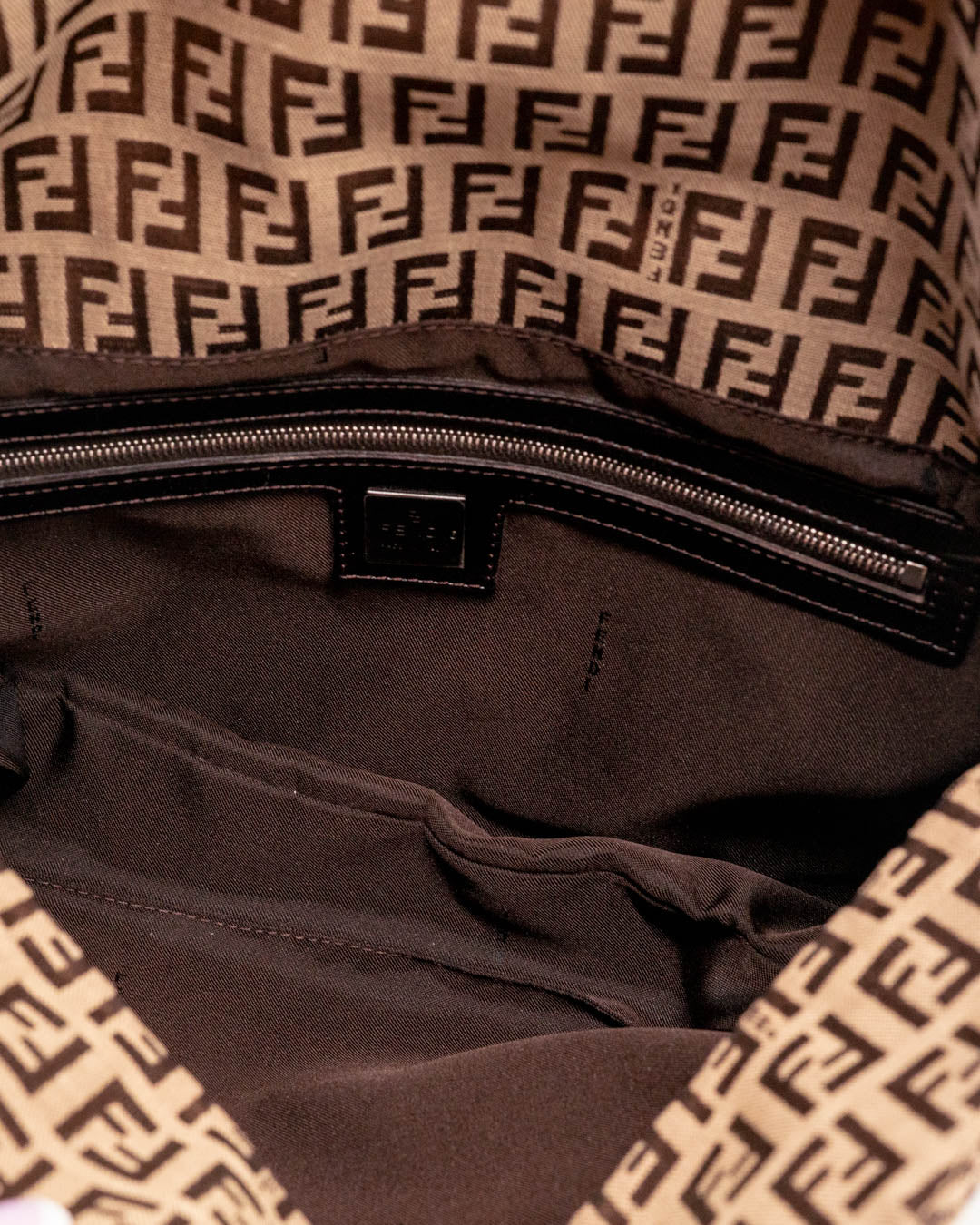 Fendi Zucchino Double Flap Baguette