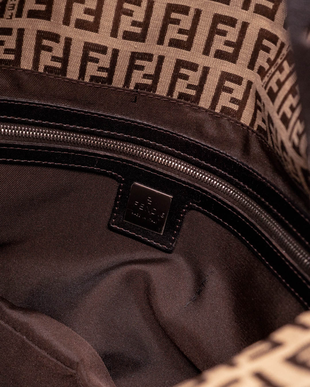 Fendi Zucchino Double Flap Baguette