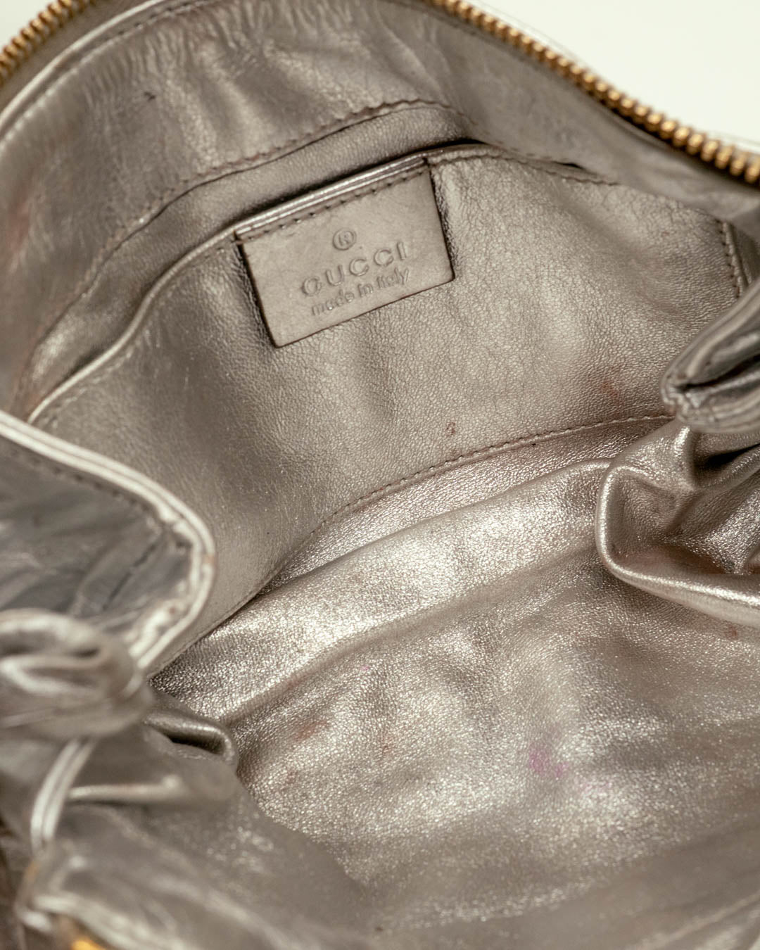 Gucci Metallic Silver Hysteria Clutch