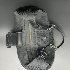 Fendi Black Zucchino Canvas Forever Hobo Bag thumbnail 13
