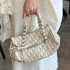 Dior Romantique Coated Canvas Chain Trotter Flap Bag thumbnail 2