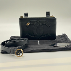Chanel Black Leather CC Mania Double Zip Waist Belt Bag thumbnail 2