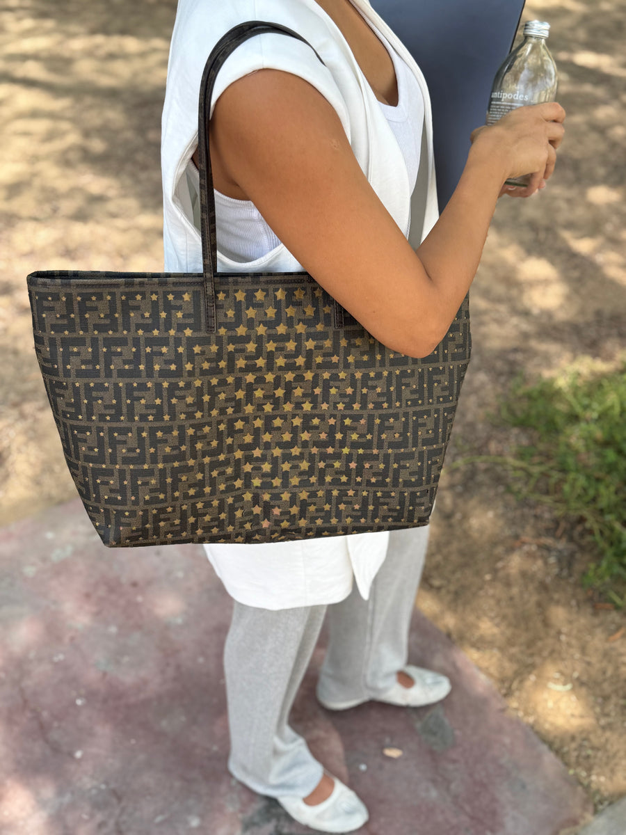Fendi Brown/Gold Zucca Tote