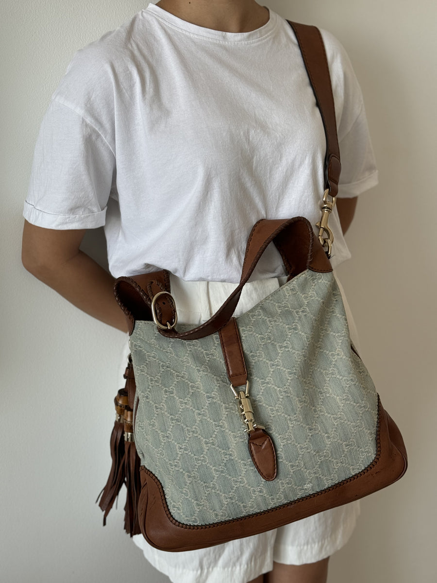 Gucci Jackie Denim Hobo Bag