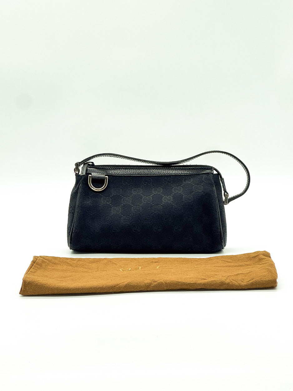 Gucci Black GG D Ring Abbey Pochette
